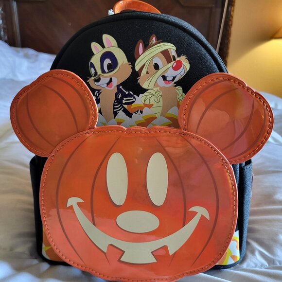 Loungefly Chip & Dale GITD Pumpkin Backpack Halloween - Exclusive NWT Presale main image 7